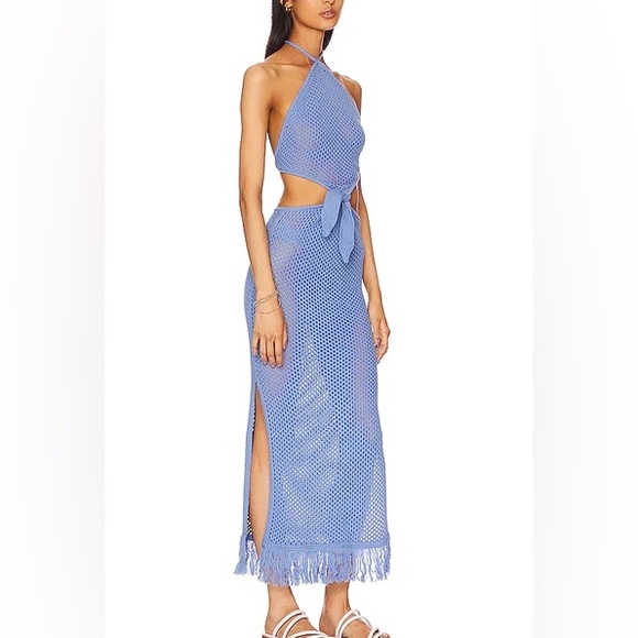 WeWoreWhat Dresses Weworewhat Crochet Fringe Dress In Blue Poshmark